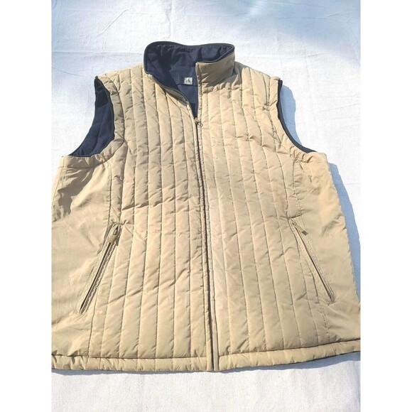 Rainforest Mens Size  XL Outdoor Wind Water Resistant Vest Reversible Blue Tan - Picture 5 of 8